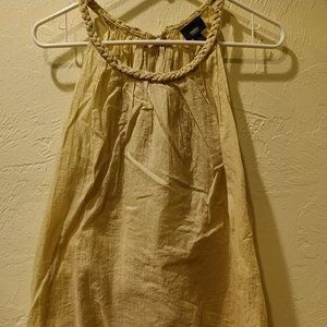 Mossimo cream color tank top with braided collar